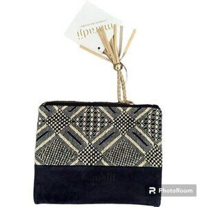 Maradji Lurex Textile & Suede Leather Zip Clutch Bag NEW